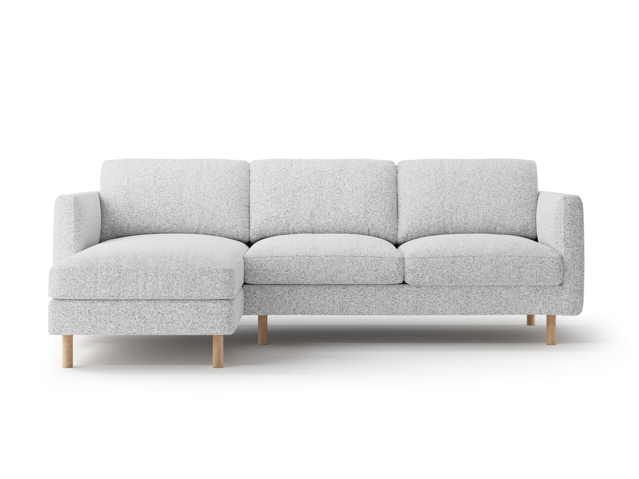 Coltar stanga 3 locuri, Eden, Micadoni Home, 250x150x90 cm, tesatura structurata, gri deschis melanj - imagine 6